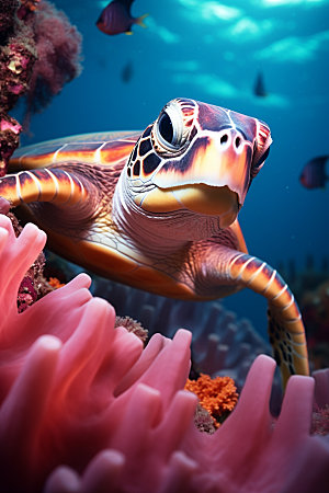 海龟高清环保摄影图