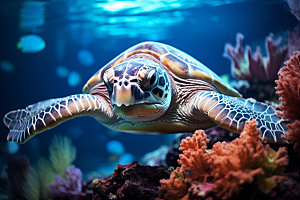 海龟动物生态摄影图