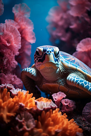 海龟环保生态摄影图