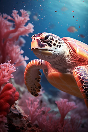 海龟海洋生物自然摄影图