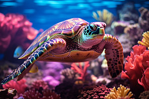 海龟动物自然摄影图
