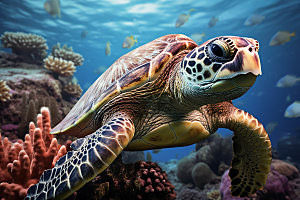 海龟环保生态摄影图