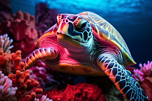 海龟动物大海摄影图