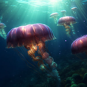 海洋生物水生物高清摄影图
