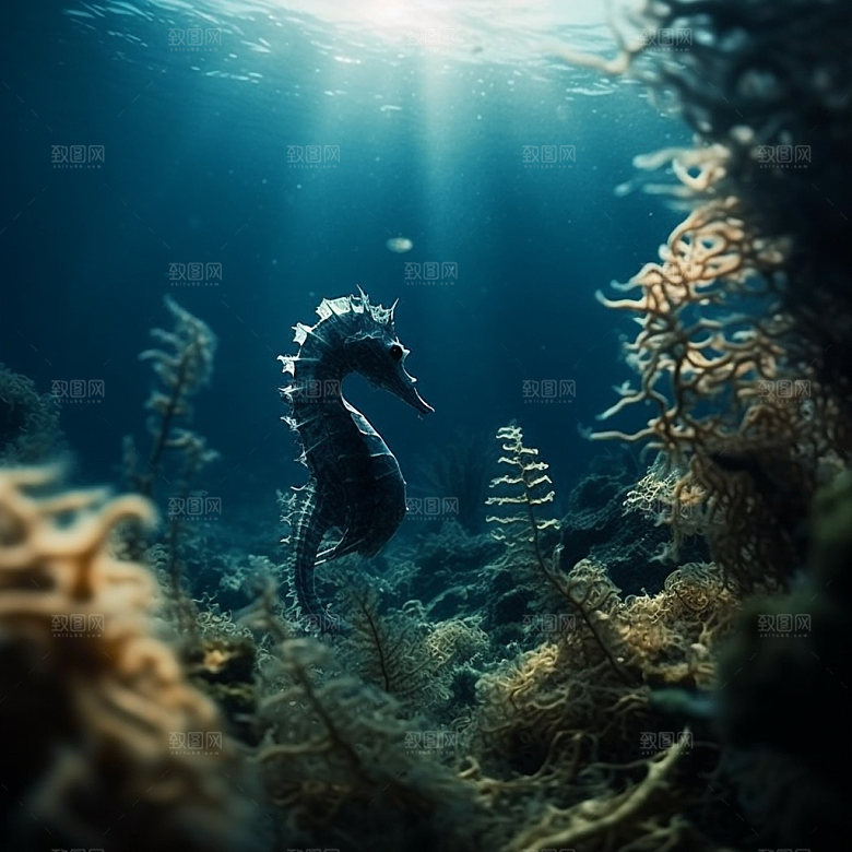海洋生物自然大海摄影图