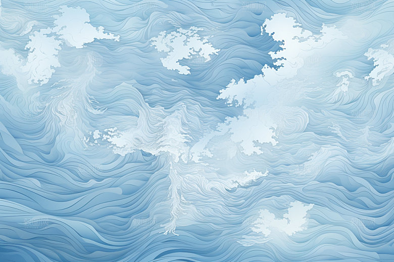 海浪复古肌理纹样