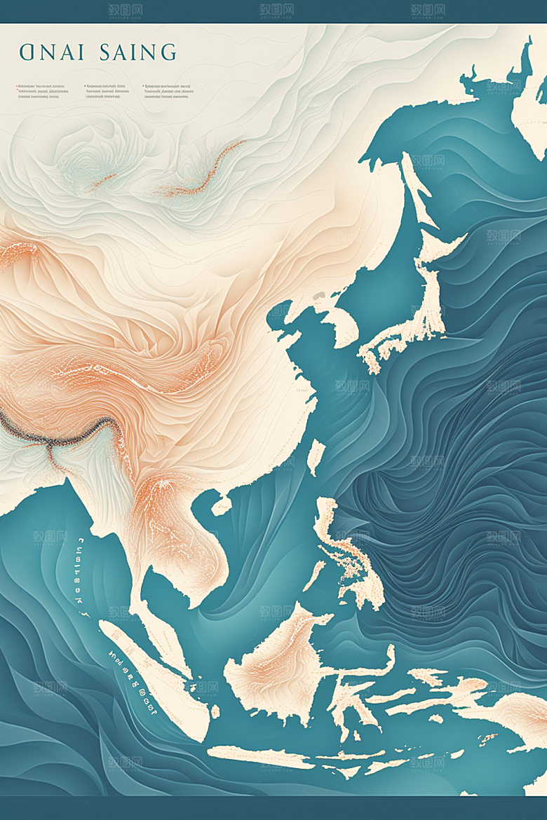 海浪复古波浪纹样