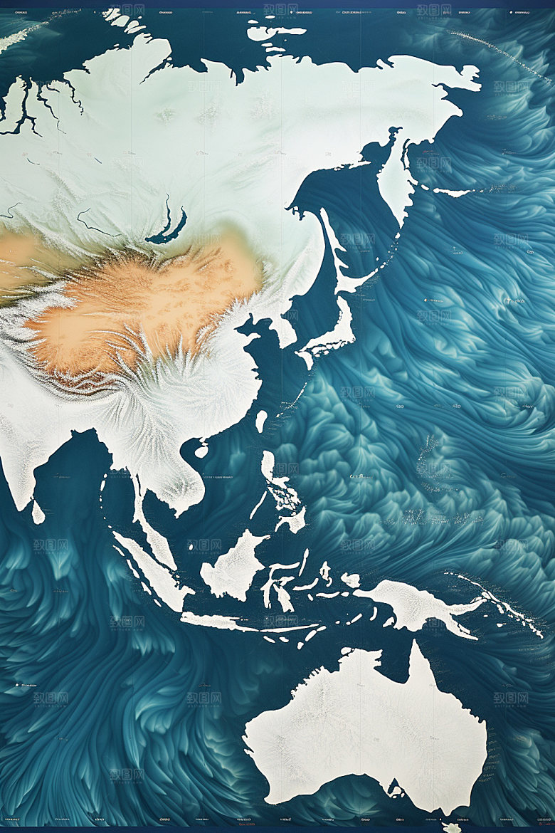 海浪海波纹复古纹样