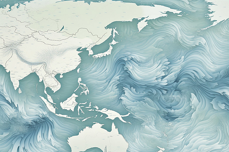 海浪蓝色肌理纹样