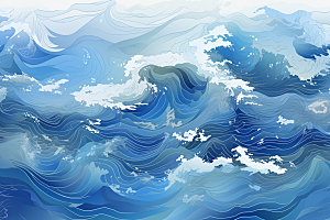 海浪传统波浪纹样