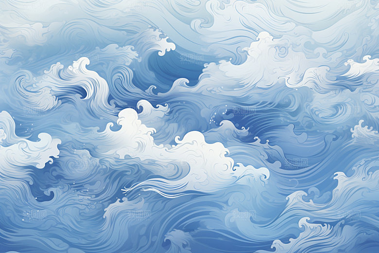 海浪水纹肌理纹样