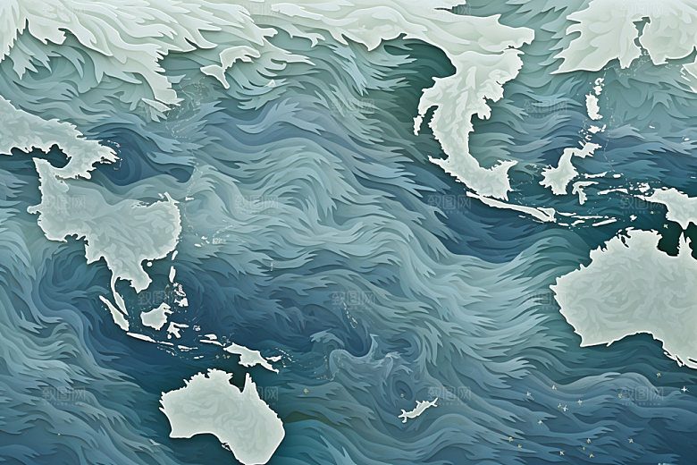 海浪复古波浪纹样