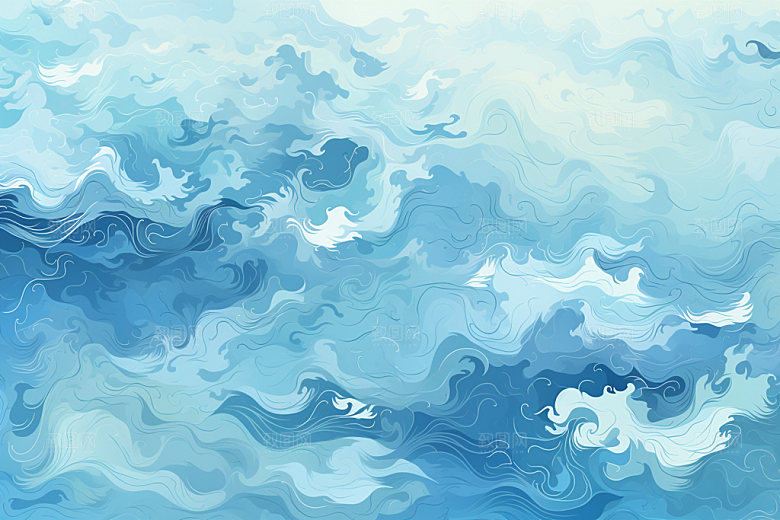 海浪波浪传统纹样
