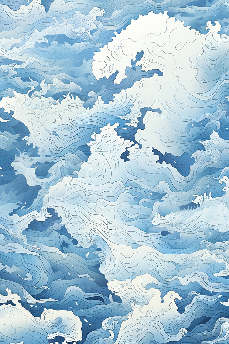 海浪纹理传统纹样