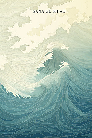 海浪复古波浪纹样