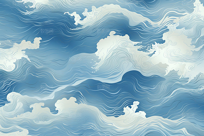 海浪传统海波纹纹样