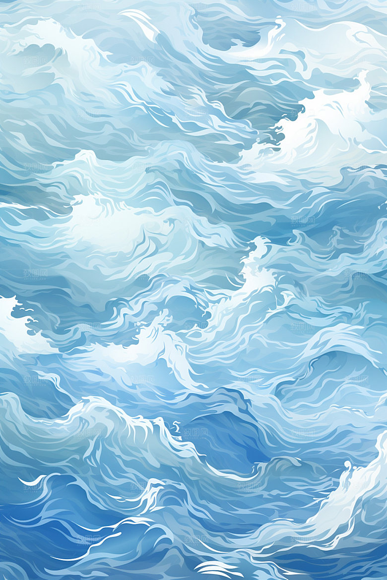 海浪传统肌理纹样