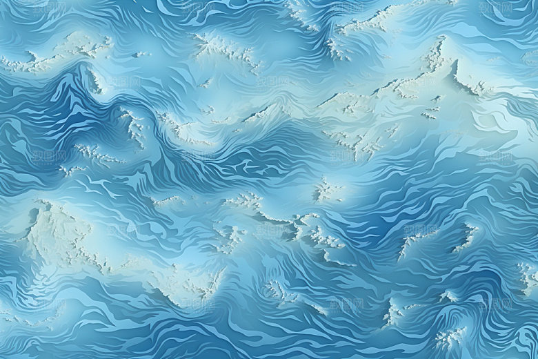 海浪传统蓝色纹样