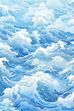 海浪水纹海波纹纹样