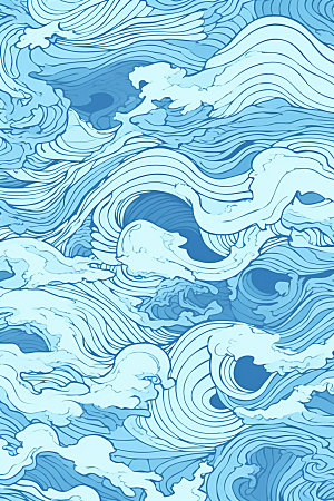海浪波浪传统纹样