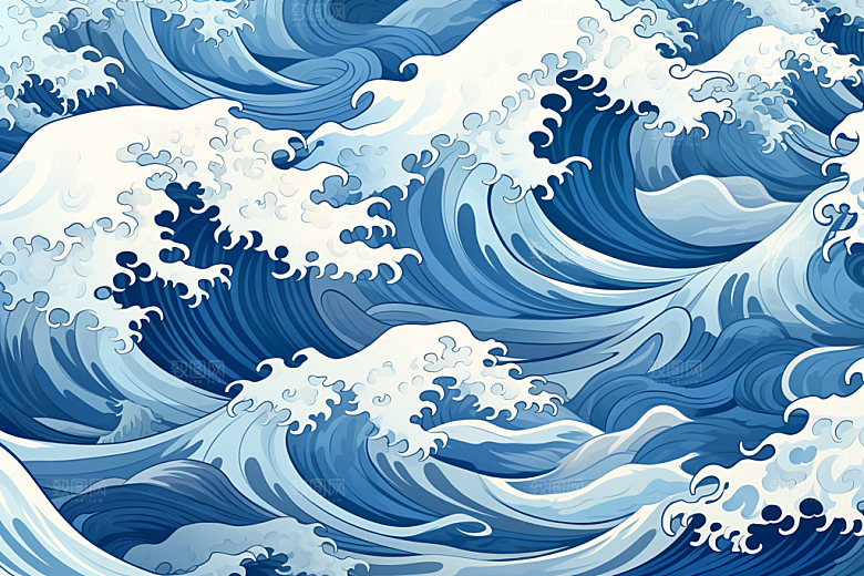 海浪纹理海波纹纹样
