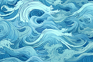 海浪复古纹理纹样