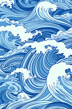 海浪海波纹水纹纹样