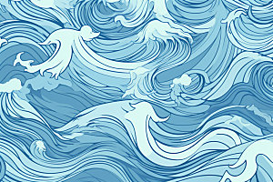 海浪传统海波纹纹样