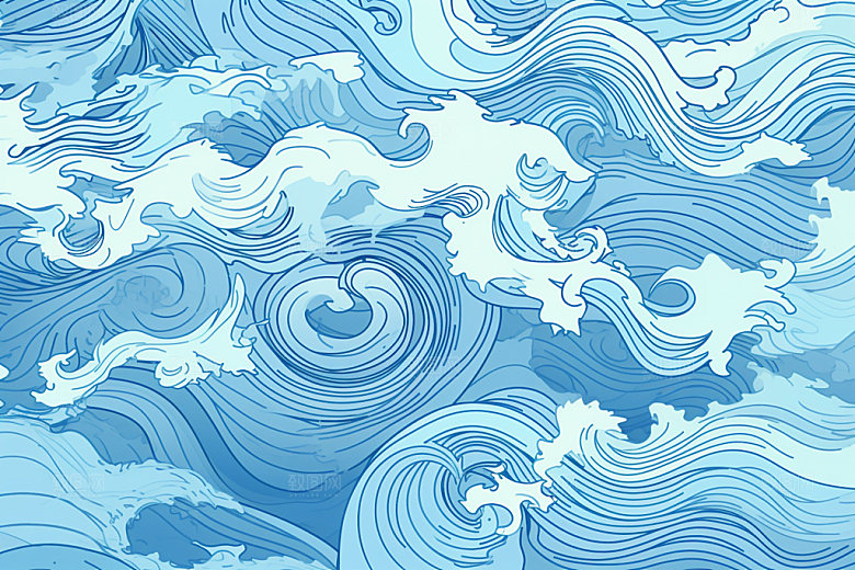 海浪波浪肌理纹样