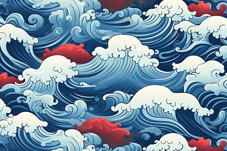 海浪波浪纹理纹样