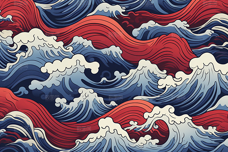 海浪水纹肌理纹样