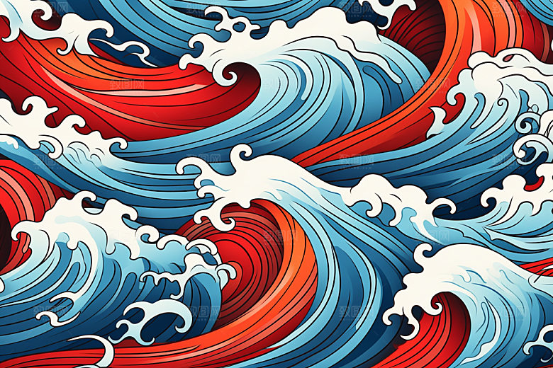 海浪纹理水纹纹样