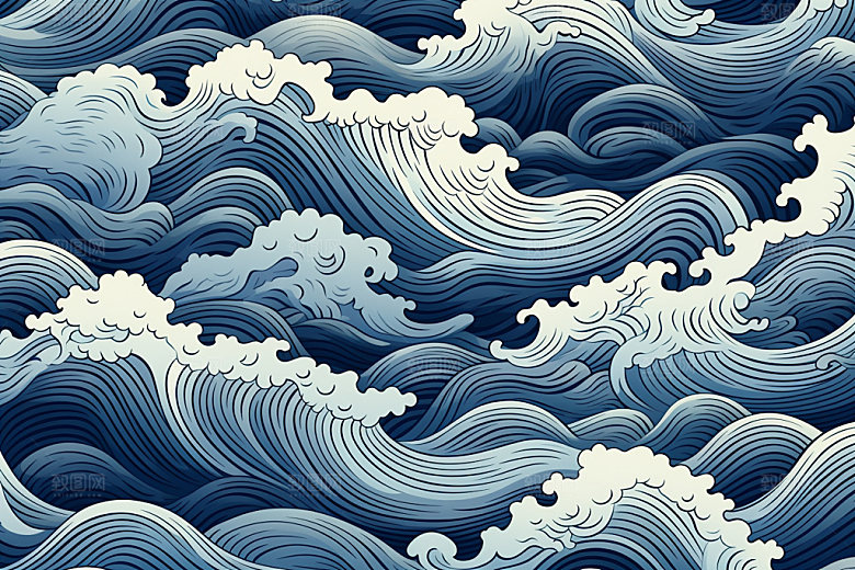海浪肌理水纹纹样