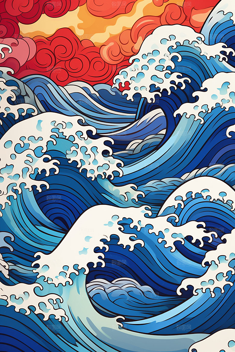 海浪海波纹纹理纹样