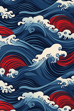 海浪水纹海波纹纹样