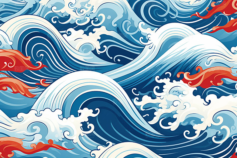 海浪传统纹理纹样