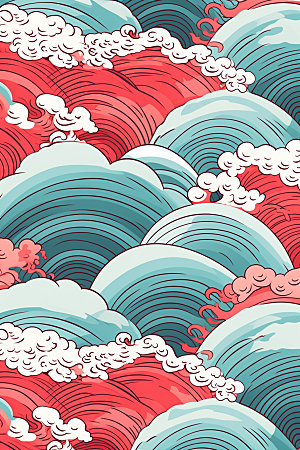 海浪海波纹传统纹样