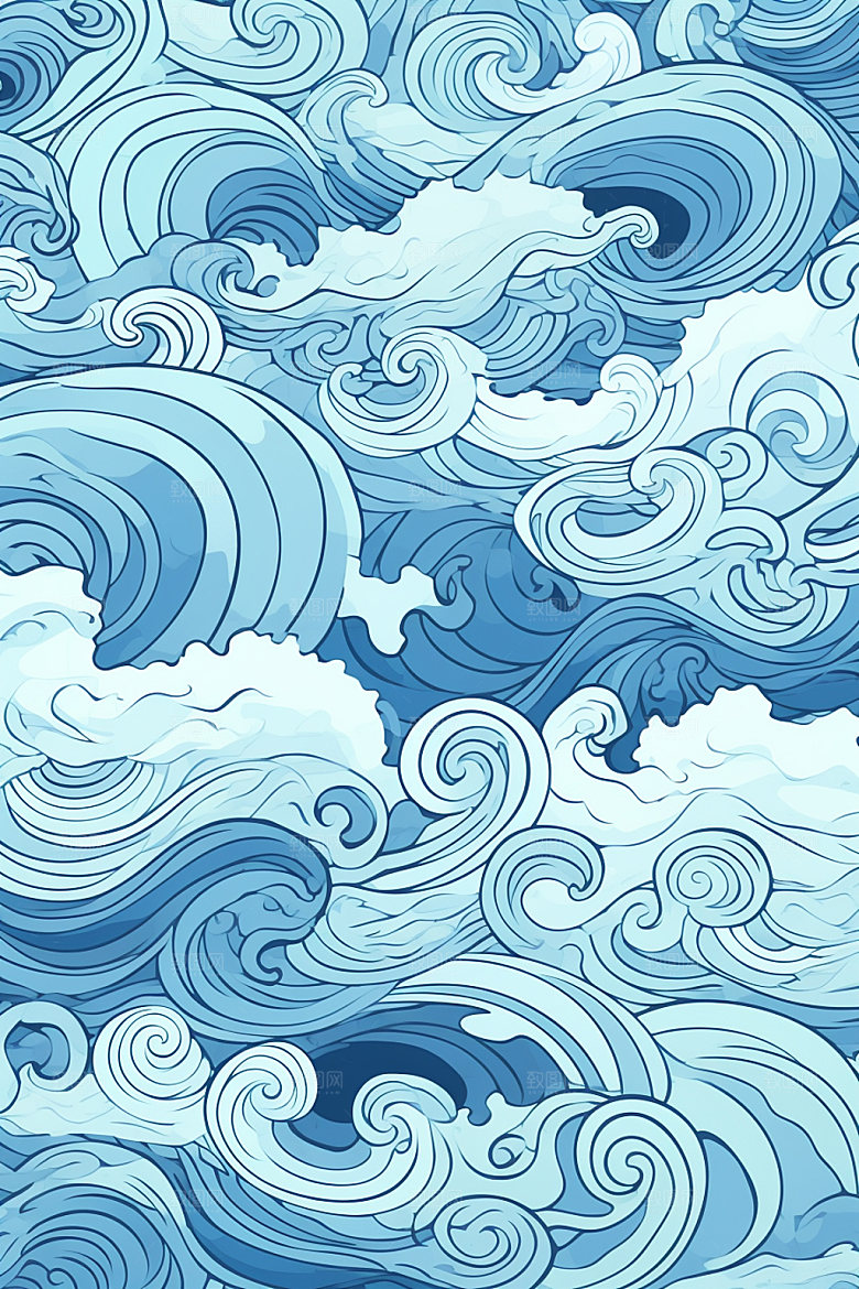 海浪波浪肌理纹样