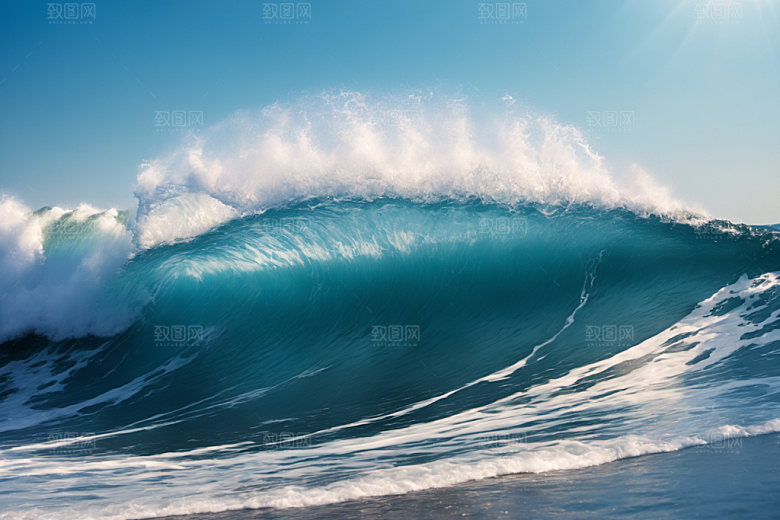 海浪蓝色大海摄影图