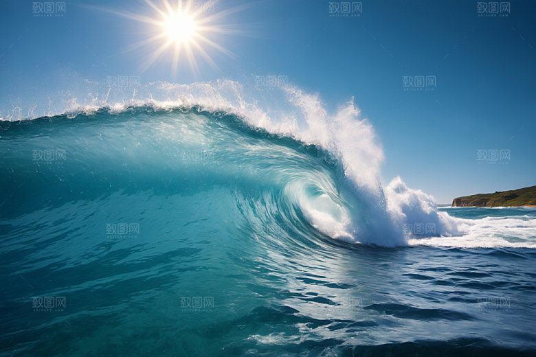 海浪高清清透摄影图