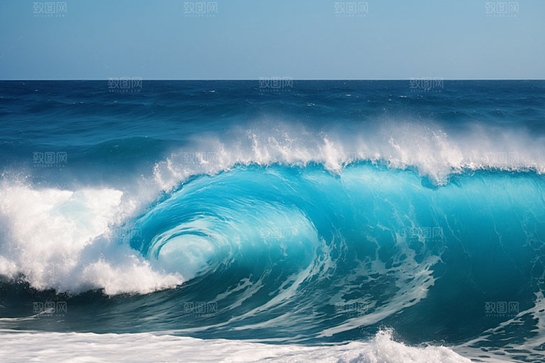 海浪海水清透摄影图
