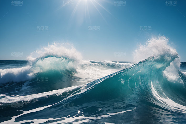 海浪波浪大海摄影图