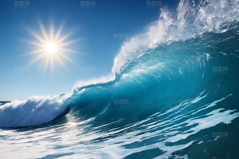 海浪浪花波浪摄影图