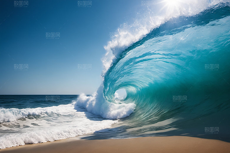 海浪高清波浪摄影图