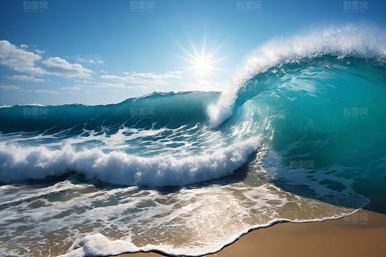 海浪海水清透摄影图