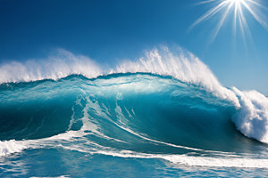 海浪清透海水摄影图