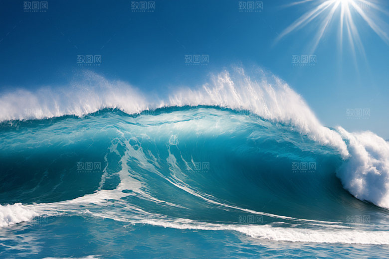 海浪清透海水摄影图