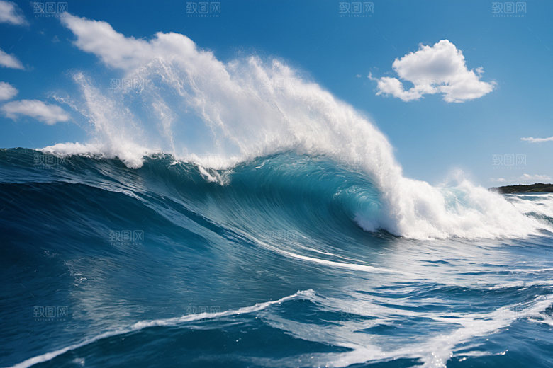 海浪大海海水摄影图