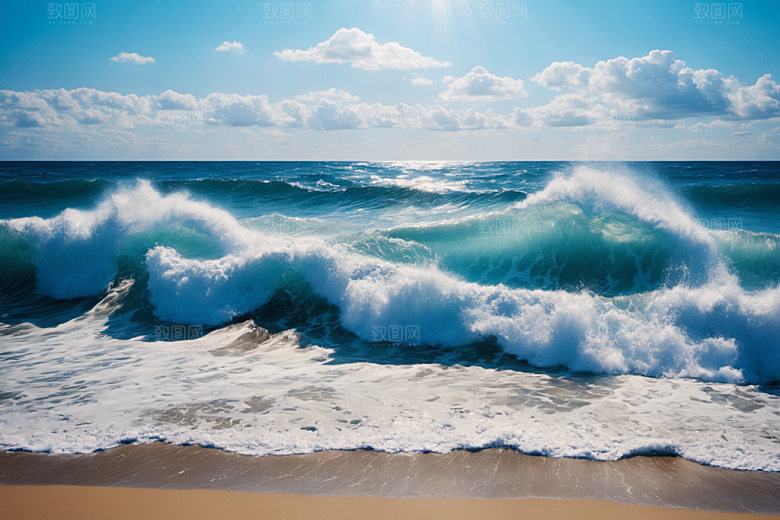 海浪自然海水摄影图