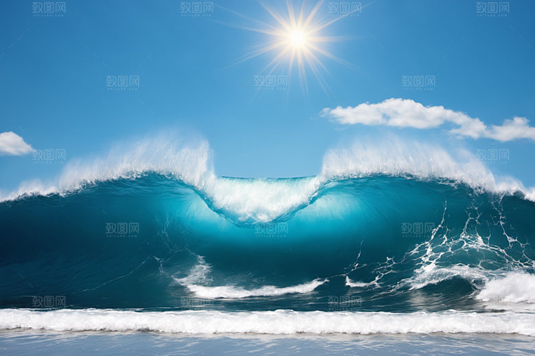 海浪波浪浪花摄影图